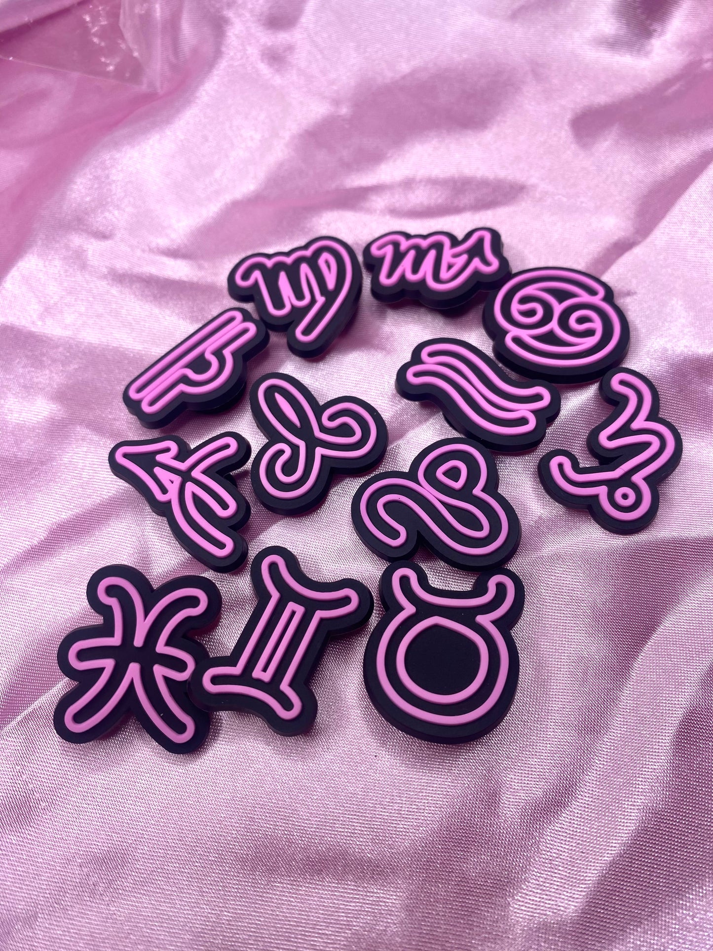 Pink Zodiac Signs Croc Charm