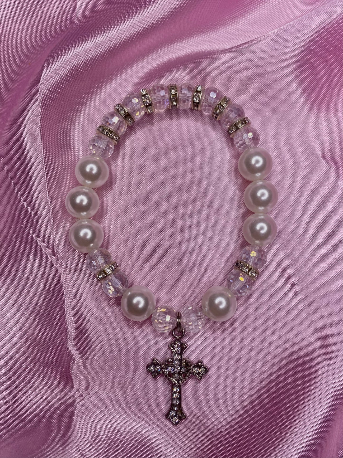 Silver Pearl Cross